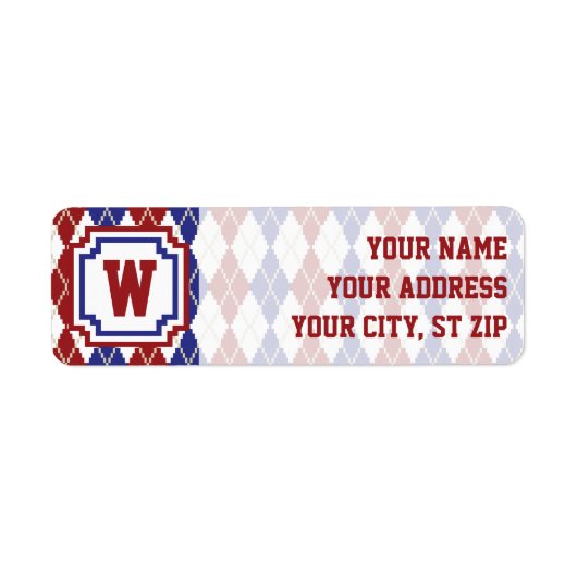 Americana Argyle Return Address Label (Voorkant)