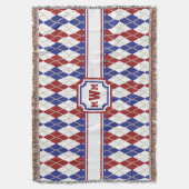 Americana Argyle Throw Blanket Deken (Voorkant Verticaal)