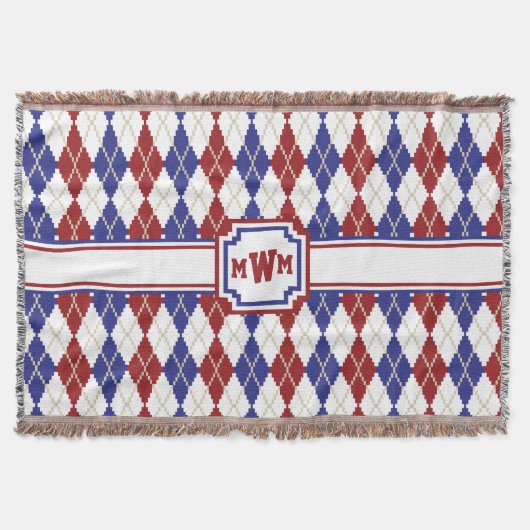 Americana Argyle Throw Blanket Deken (Voorkant)