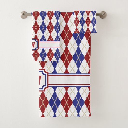 Americana Argyle Towel Set Bad Handdoek (Insitu)