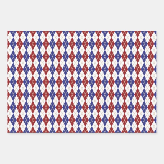 Americana Argyle Wrapping Paper Set (Voorkant 3)