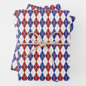 Americana Argyle Wrapping Paper Set (In situ)