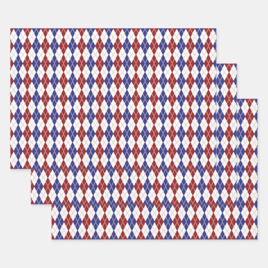 Americana Argyle Wrapping Paper Set (Set)