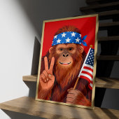 Americana Bigfoot Muurkunst Poster Print