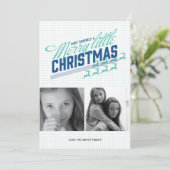 Americana Blue Reindeer Holiday Photo Card Feestdagenkaart (Staand voorkant)