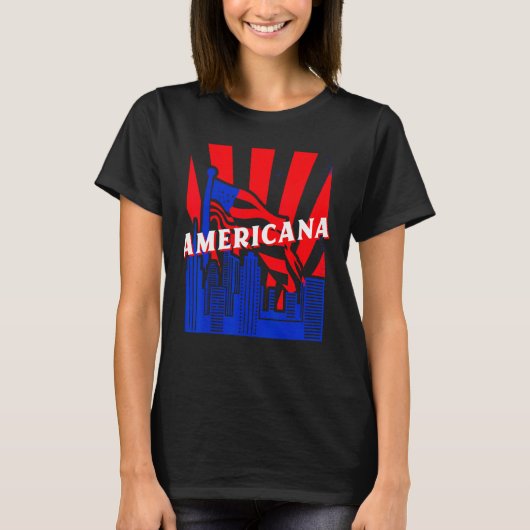 Americana, City, Flag, BJJ, Jiu-Jitsu, MMA, Fighti T-shirt (Voorkant)