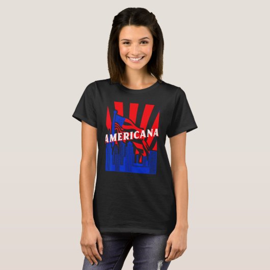 Americana, City, Flag, BJJ, Jiu-Jitsu, MMA, Fighti T-shirt (Voorkant volledig)