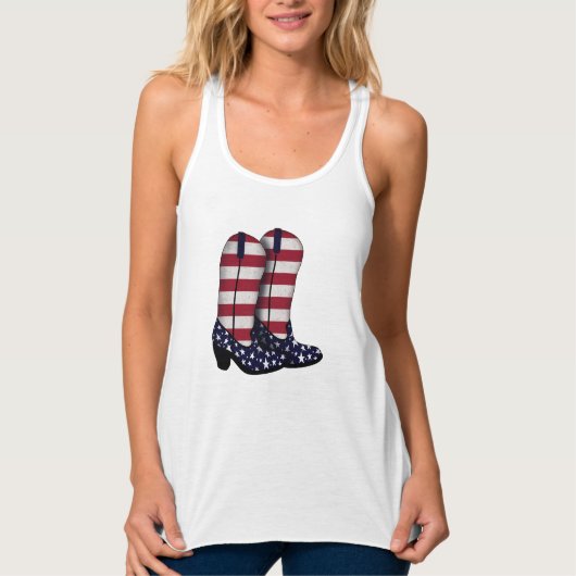 Americana Cowboy Boots | Je past je aan Tanktop (Voorkant)
