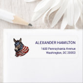 Americana Donkey Flag Illustration Return Address Etiket (Insitu)