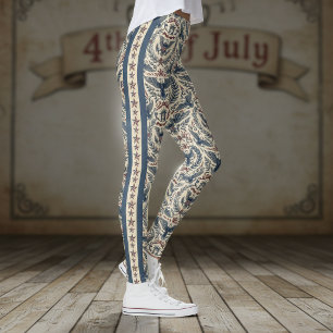 Americana Eagles Bloemenslingers & Strepen ID1298 Leggings