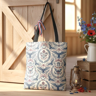 Americana Eagles Bloemenslingers & Strepen ID1298 Tote Bag