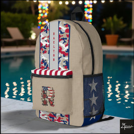 Americana Floral Camo Monogram Backpack Bedrukte Rugzak