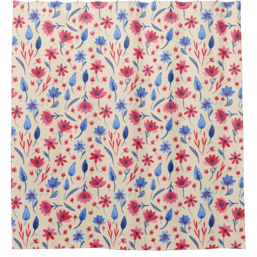 Americana Floral Douchegordijn (Voorkant)