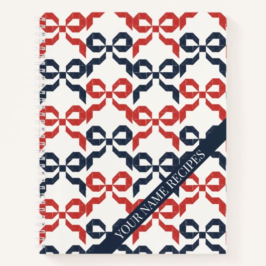 Americana Folk Art Bow Quilt Pattern Recipe Notitieboek (Voorkant)