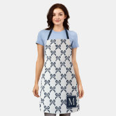 Americana Folk Art Navy Bow Quilt Pattern Schort (Gedragen)