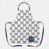 Americana Folk Art Navy Bow Quilt Pattern Schort (Voorkant)