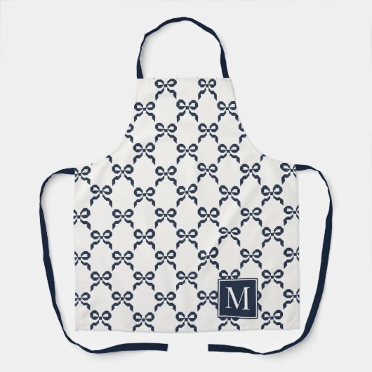 Americana Folk Art Navy Bow Quilt Pattern Schort (Voorkant)