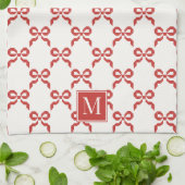 Americana Folk Art Red Bow Quilt Pattern Theedoek (Gevouwen)