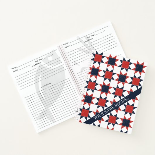 Americana Folk Art Star Quilt Pattern Recipe Notitieboek (Binnen)