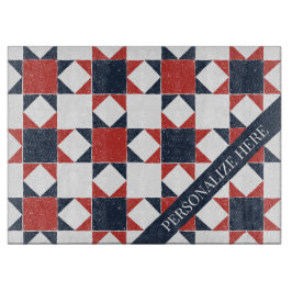 Americana Folk Art Star Quilt Pattern Recipe Snijplank