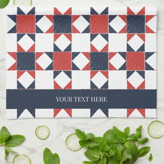 Americana Folk Art Star Quilt Pattern Theedoek (Gevouwen)