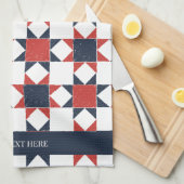 Americana Folk Art Star Quilt Pattern Theedoek (Quarter Fold)