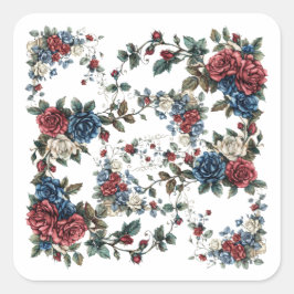 Americana Garden Patriotrozen Vierkante Sticker