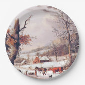 Americana Gathering Wood Snow Paper Bord (Voorkant)