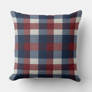Americana geruite patriottische geruite marineblau kussen