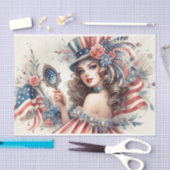  Americana Girl Tissue Decopauge Paper Tissuepapier (Craft)