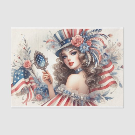  Americana Girl Tissue Decopauge Paper Tissuepapier (Voorkant)