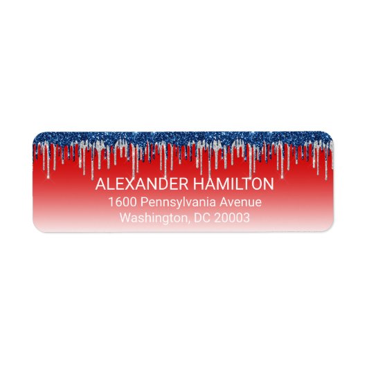 Americana Glitter Drip Retouradres Etiket (Voorkant)
