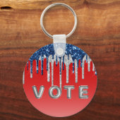 Americana Glitter Drip Stemming Sleutelhanger (Achterkant)