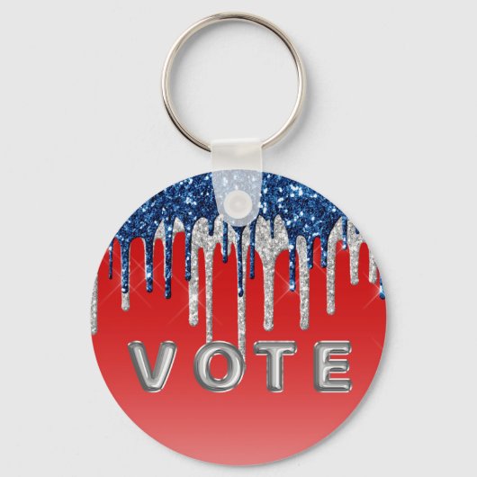 Americana Glitter Drip Stemming Sleutelhanger (Achterkant)