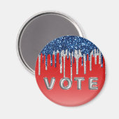 Americana Glitter Drip Vote Magneet (Voorkant / Achterkant)