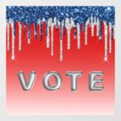 Americana Glitter Drip Vote Raamsticker (Vel)