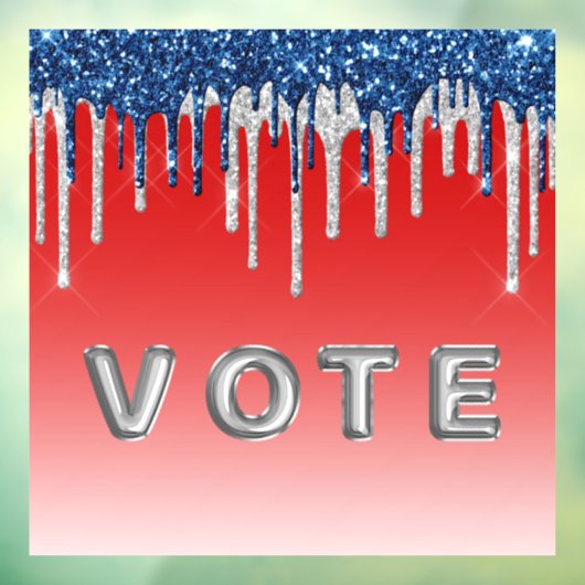Americana Glitter Drip Vote Raamsticker (Vel 3)