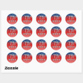 Americana Glitter Drip Vote Ronde Sticker (Vel)