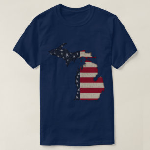 Americana Grunge Michigan Afbeelding voor en ach T-shirt