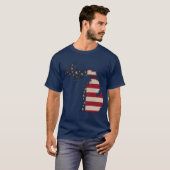 Americana Grunge Michigan | Afbeelding voor en ach T-shirt (Voorkant volledig)