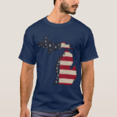 Americana Grunge Michigan | Afbeelding voor en ach T-shirt (Voorkant)