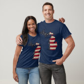 Americana Grunge Michigan | Afbeelding voor en ach T-shirt (Unisex)