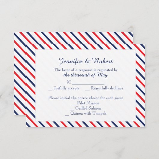 Americana harten bruiloft reactie Kaart (Voorkant / Achterkant)