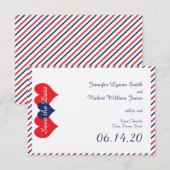 Americana Harten Bruiloft Save the Date (Voorkant / Achterkant)
