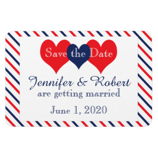 Americana Harten Bruiloft Save the Date Magneet
