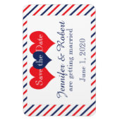 Americana Harten Bruiloft Save the Date Magneet (Verticaal)