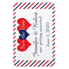 Americana Harten Bruiloft Save the Date Magneet