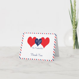 Americana Hearts Weddenschap Bedankkaart