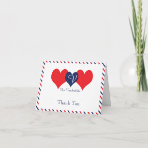 Americana Hearts Weddenschap Bedankkaart