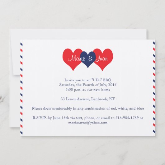Americana Hearts Wedding Marie Juan Kaart (Voorkant)